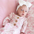 Load image into Gallery viewer, Fancy Frills Newborn Baby Knot Gown & Hat Set
