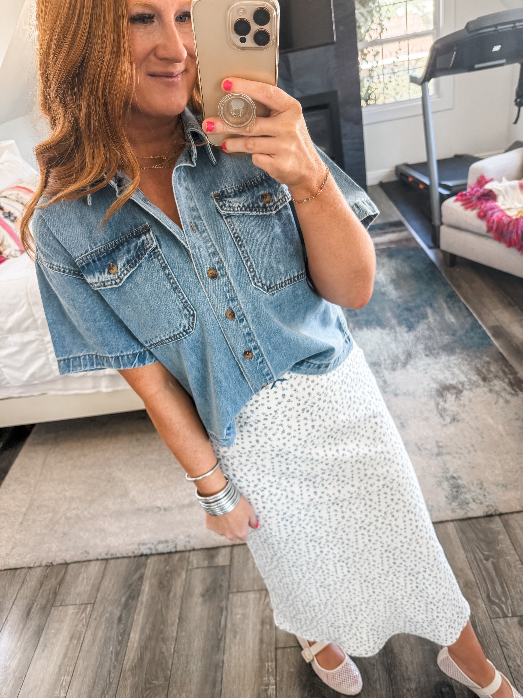 Daisy Floral Midi Skirt