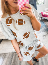 Load image into Gallery viewer, Terry + Sequin Football Top
