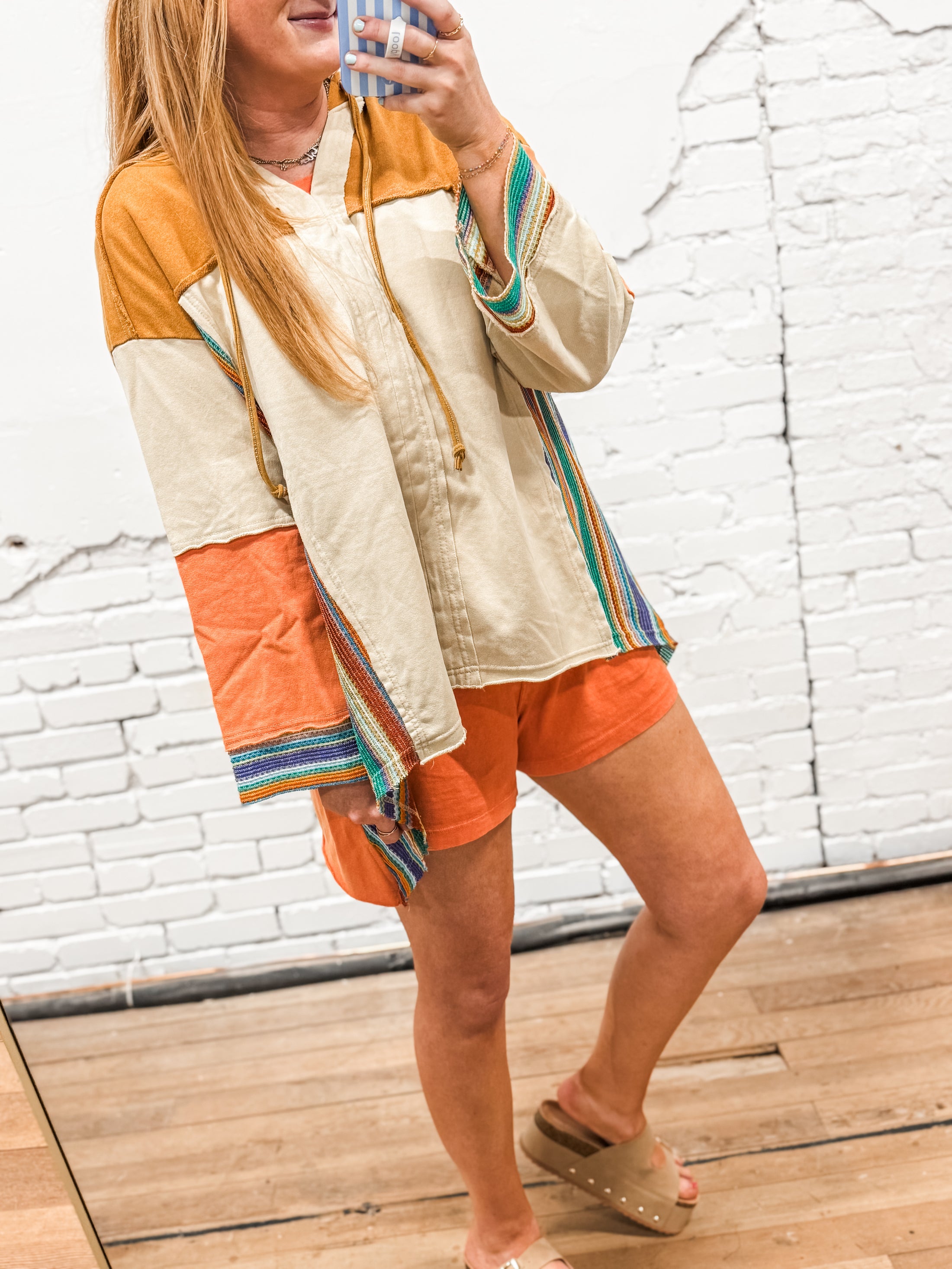 Avery Color Block Pullover - Khaki