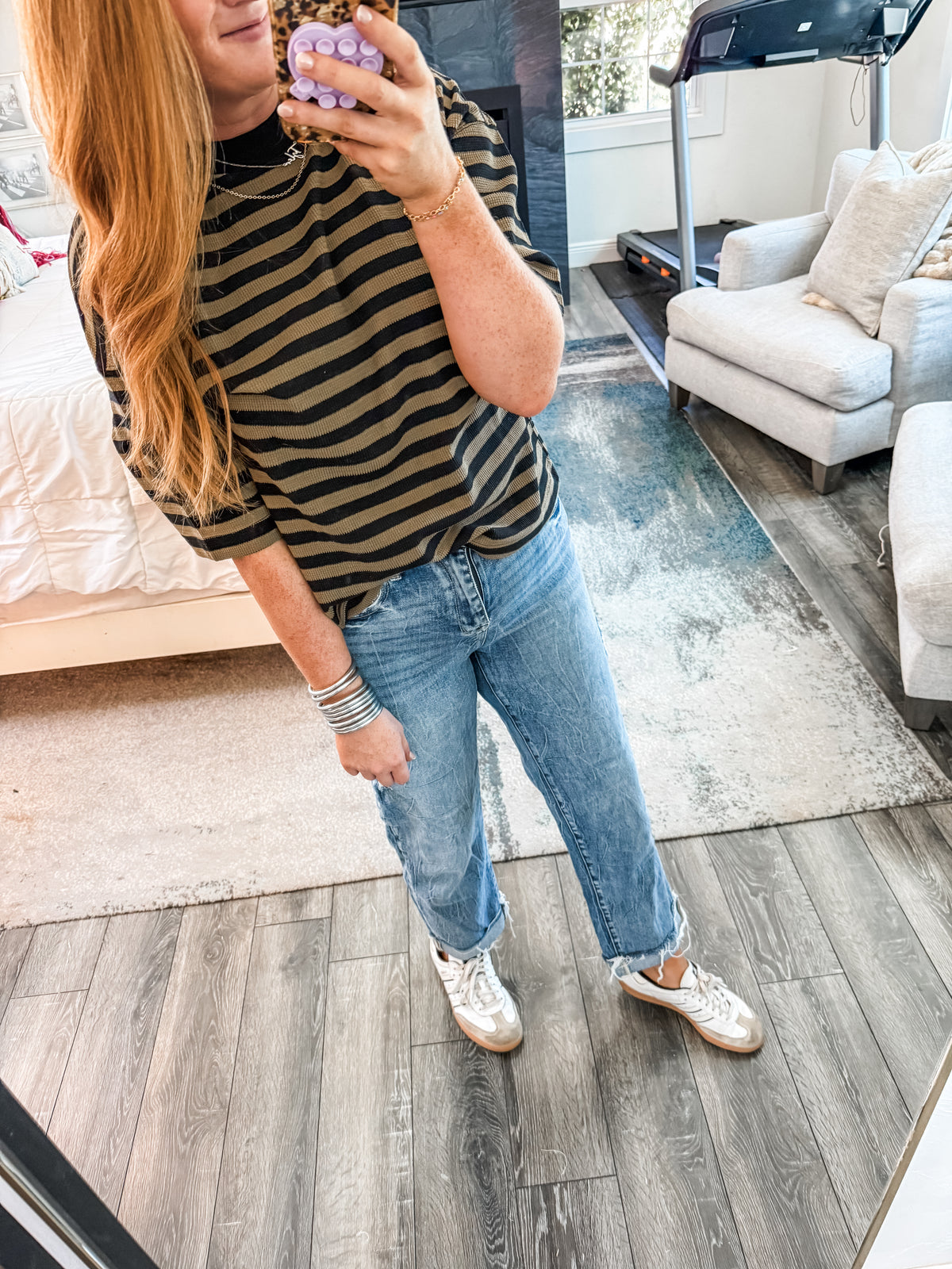 Beni Striped Top - Olive