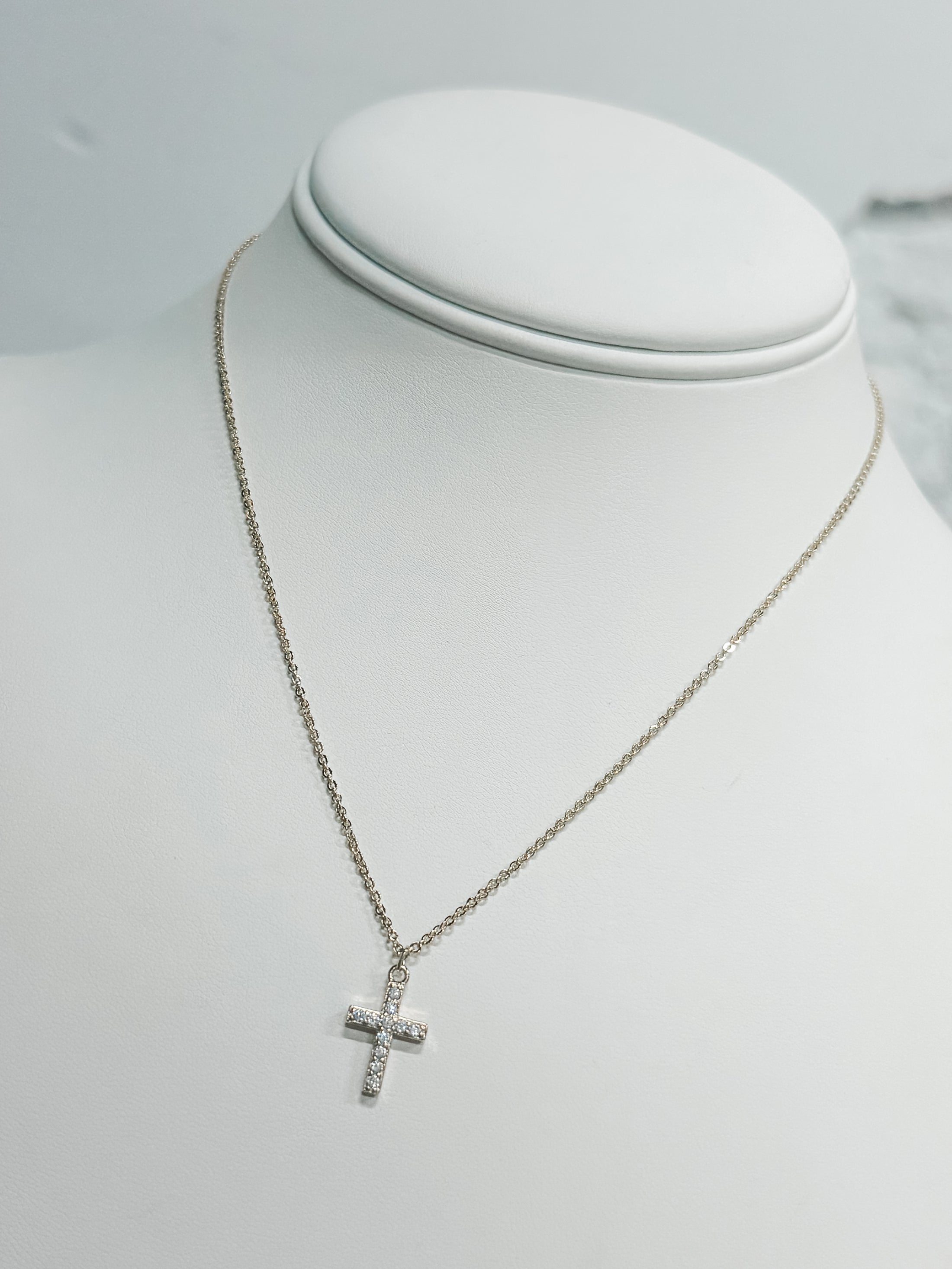 Fine Line Cross Necklace