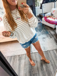 Load image into Gallery viewer, Striped Fish Graphic Sweater
