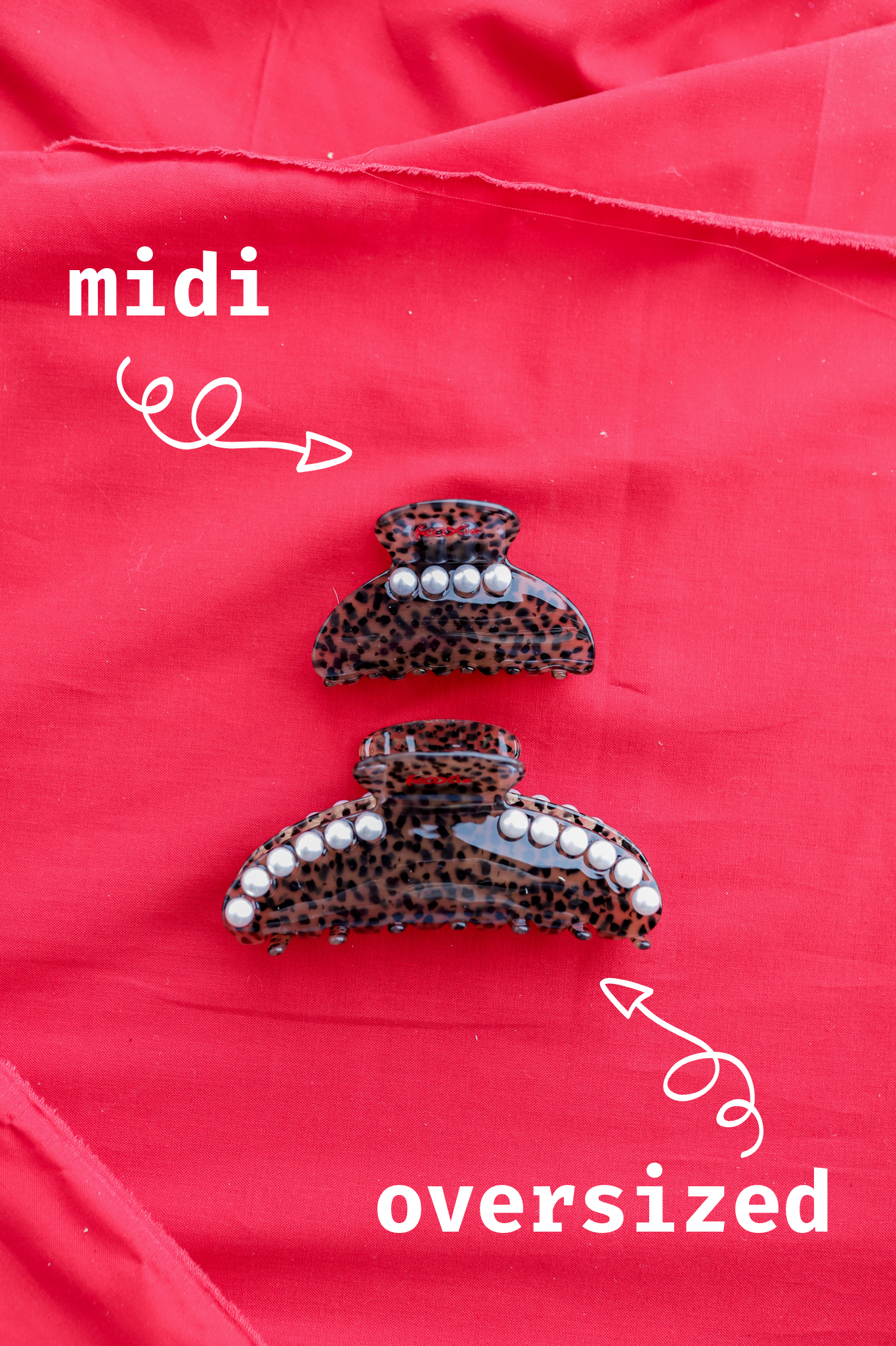 Leopard + Pearl Claw Clip