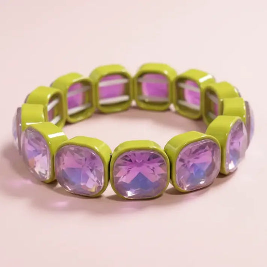 Griffin Bracelet - Chartreuse + Light Purple