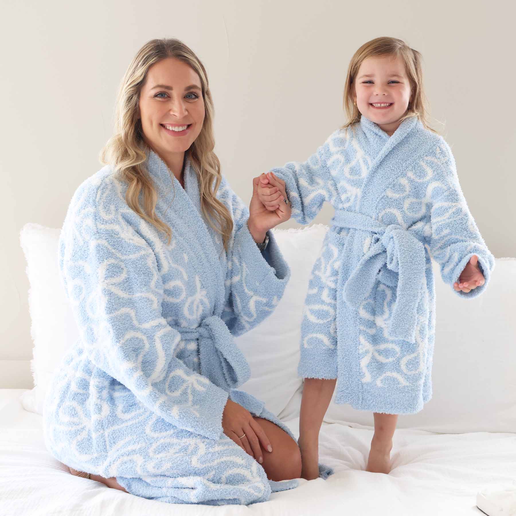 CuddleLane™ Kids Robe | Blue-tiful Bows