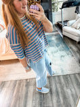 Load image into Gallery viewer, Mabel Striped Top - Denim/Salmon
