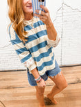 Load image into Gallery viewer, Lily Pullover - Cream/Blue
