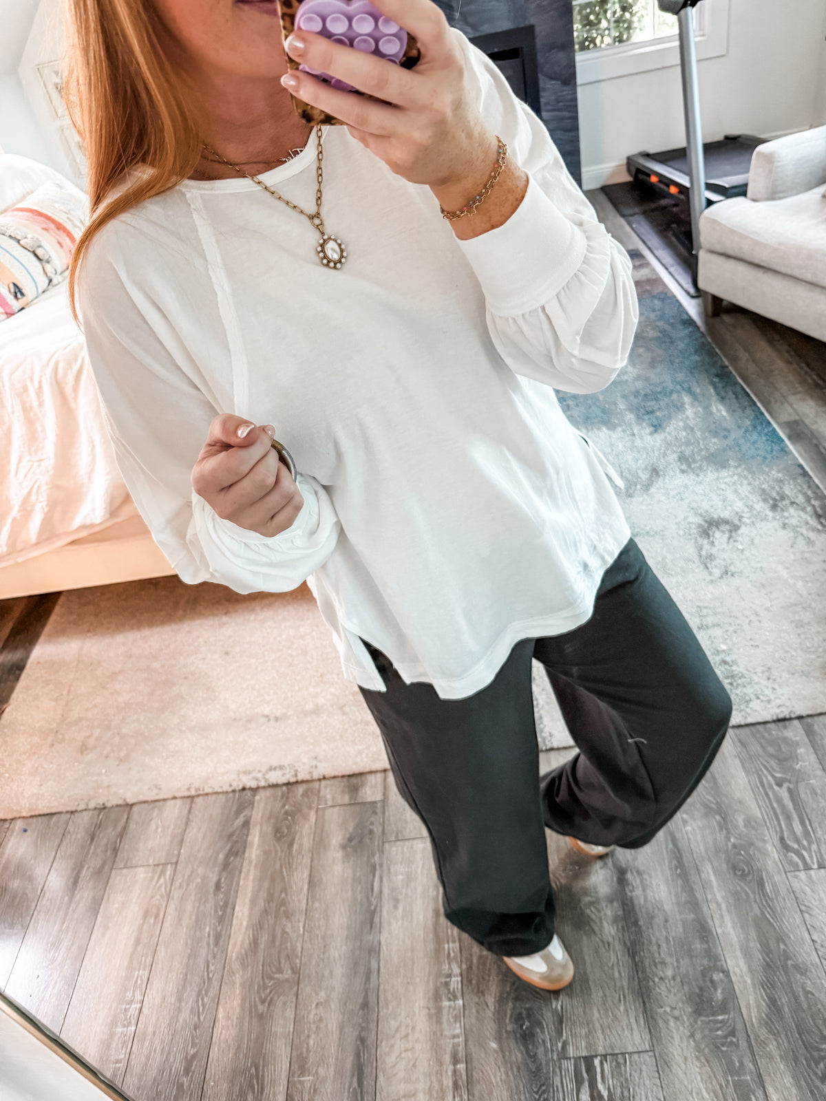 Delaney Long Sleeve Top - White