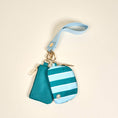 Load image into Gallery viewer, Dynamic Duo Pouch Wristlet–Sicily Stripes Teal
