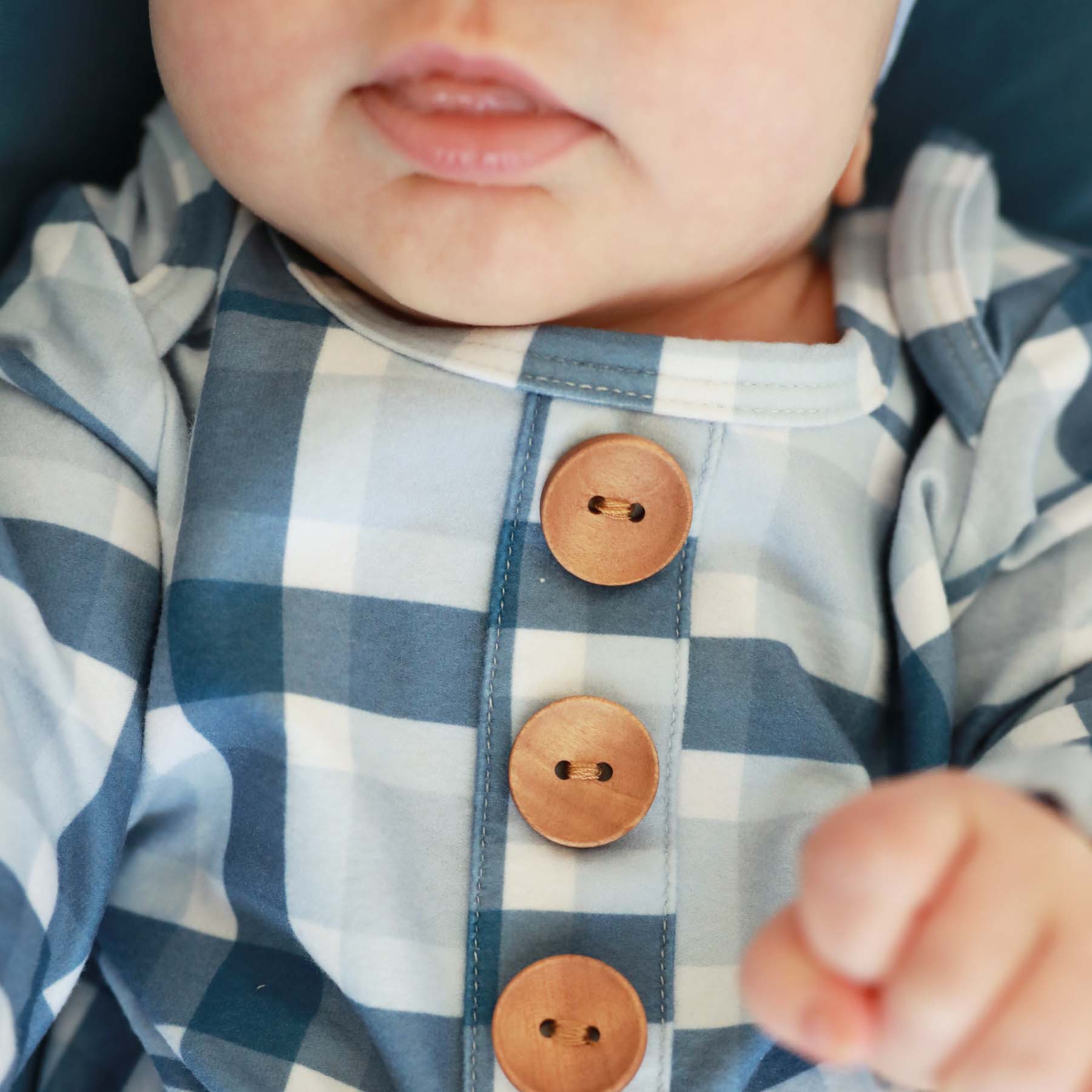 Paxton's Plaid Newborn Baby Knot Gown & Hat Set