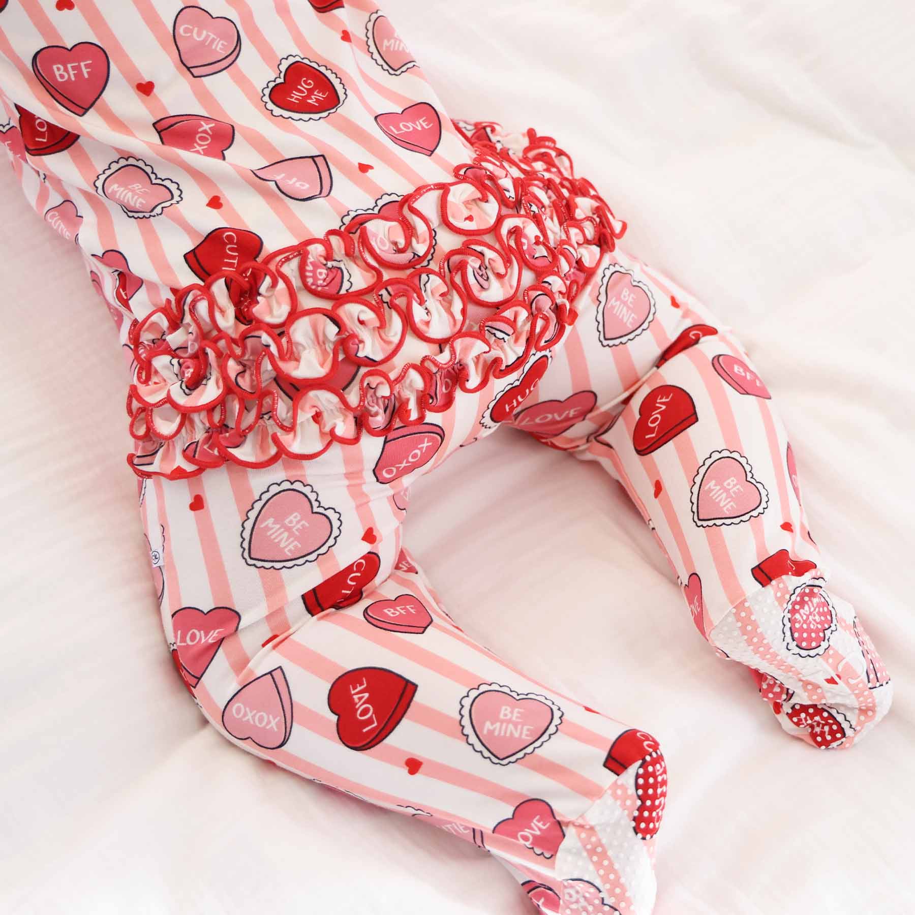 Sweet Like Candy Ruffle Zipper Footie
