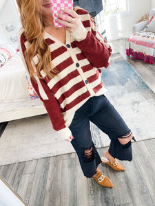 Andi Striped Sweater Cardigan