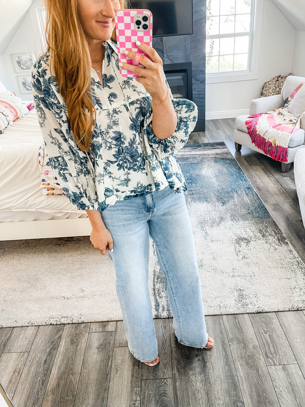 Madden Floral Top - blue