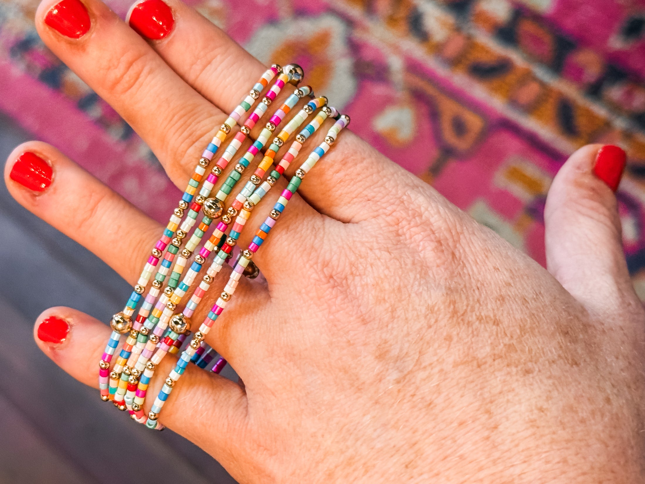 Rainbow Seed Bracelet Set
