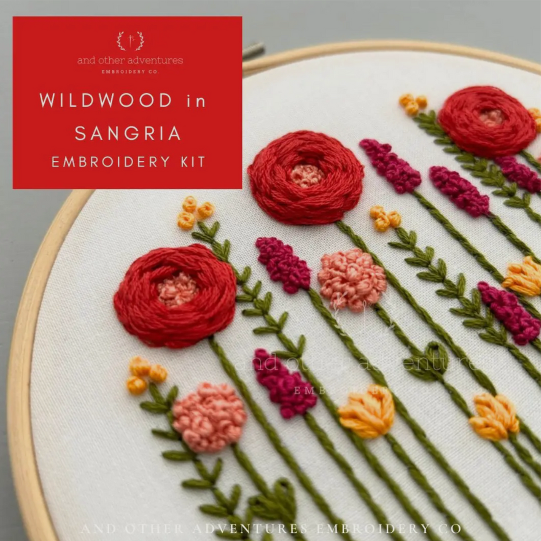 Embroidery Kit - Wildwood in Sangria