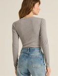 Load image into Gallery viewer, Z Supply Samara Rib Henley Bodysuit - Gray
