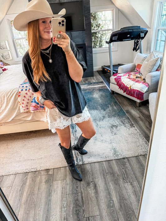 Weekend Oversized Tee - Charcoal