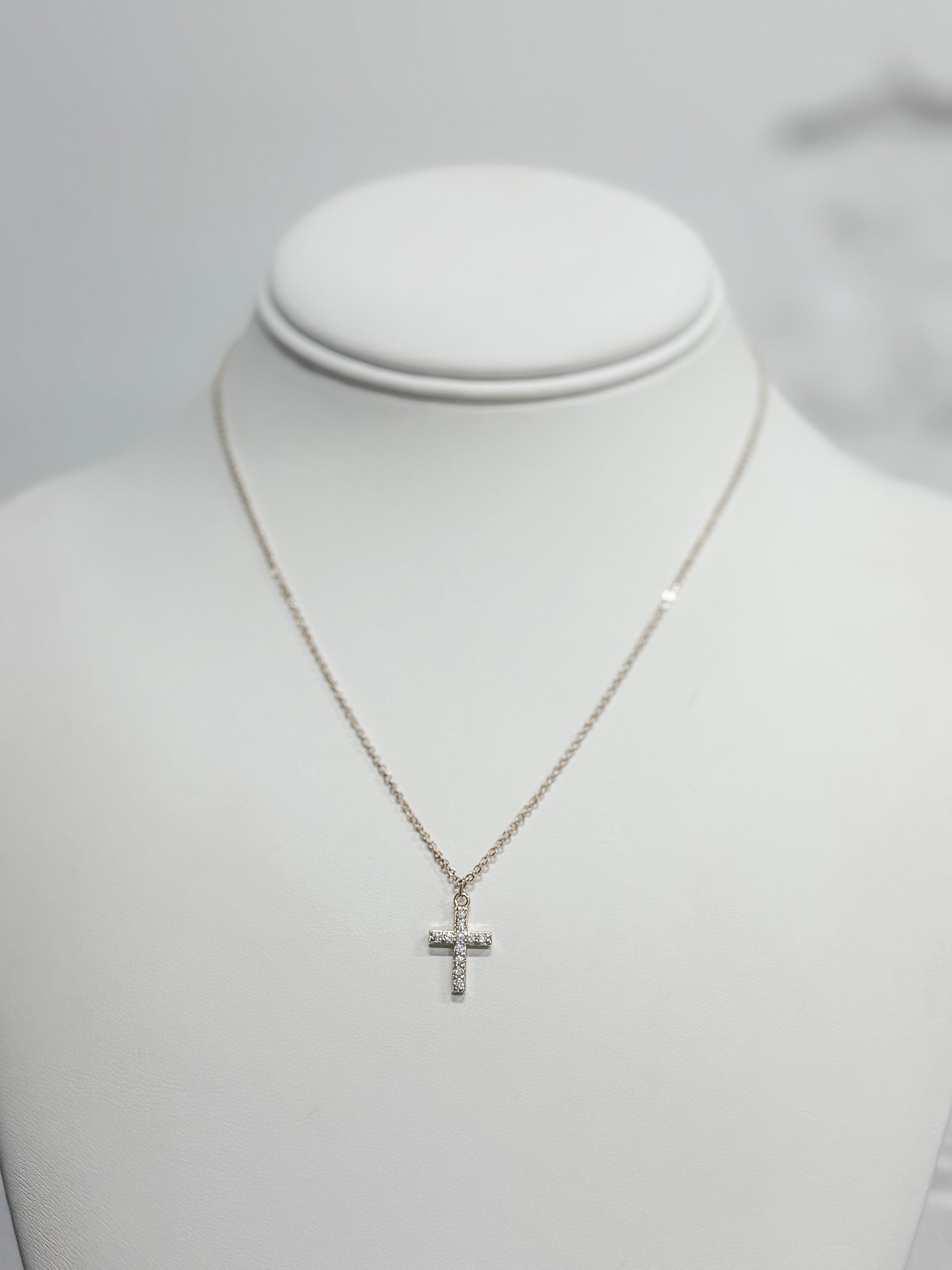 Fine Line Cross Necklace
