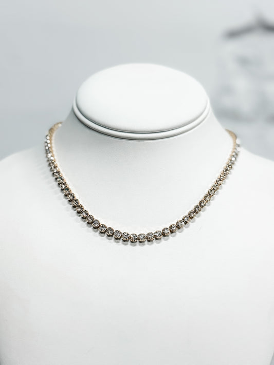 Crown Karat Tennis Necklace