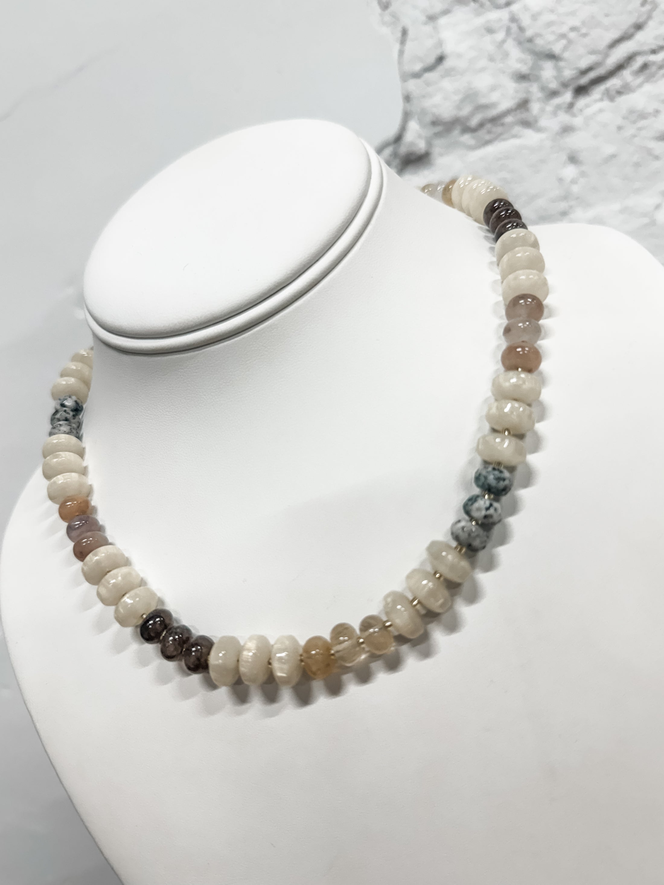 Pebbled Path Glass Bead Necklace