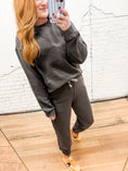 Load image into Gallery viewer, Z Supply Boyfriend Cotton Sweatshirt - Washed Black

