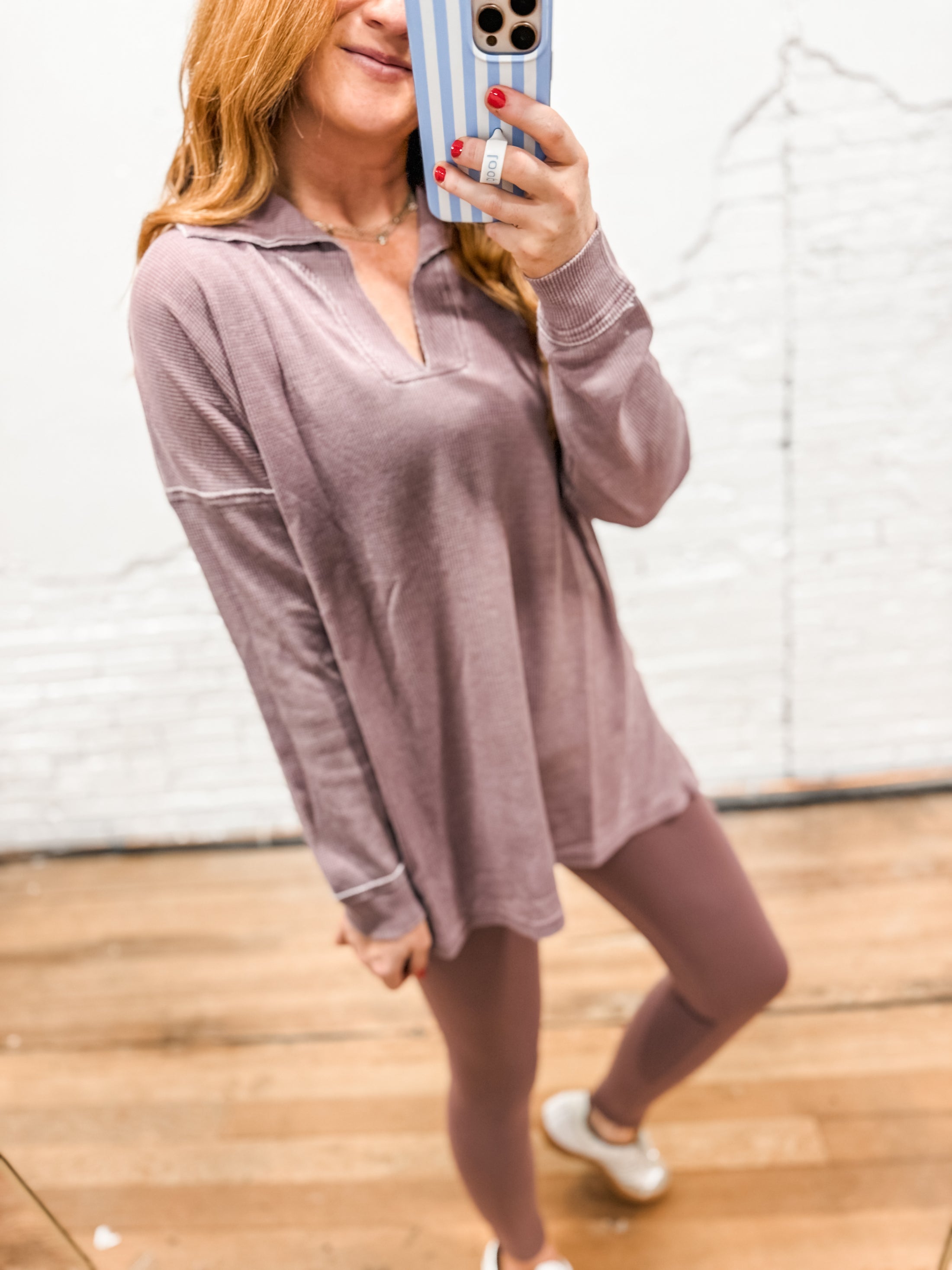 Harper Oversized Top - Rose Taupe