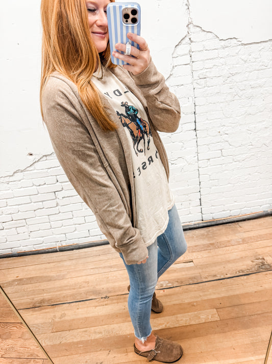 Joanne Cocoon Cardigan - Taupe