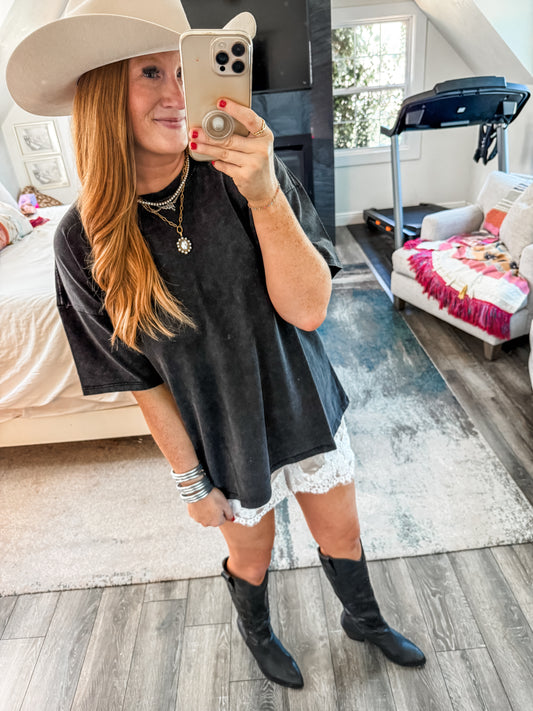 Weekend Oversized Tee - Charcoal