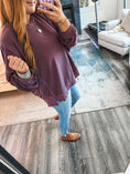 Load image into Gallery viewer, Teagan Oversized Sweatshirt - Dark Cherry

