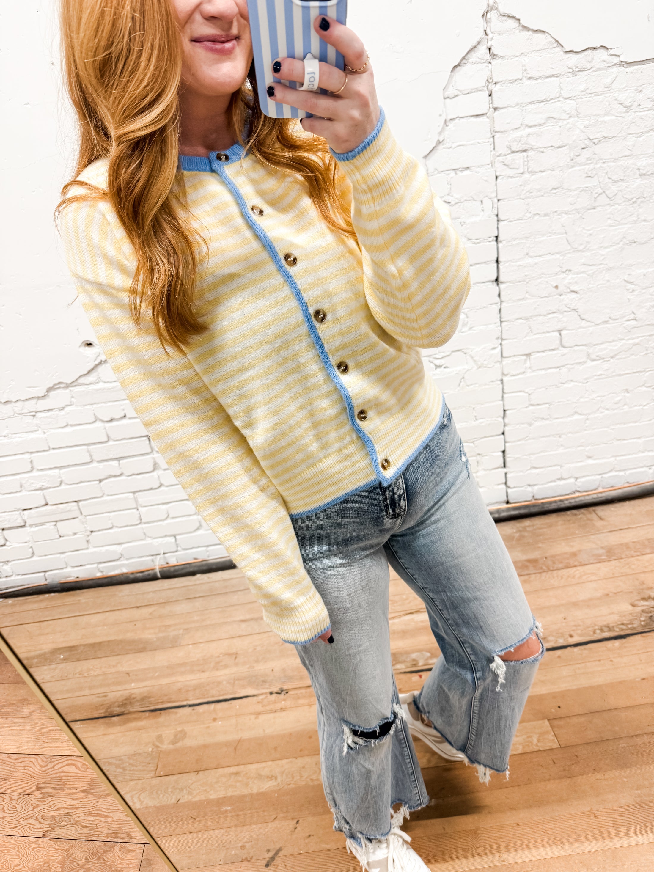 Daisy Striped Cardigan