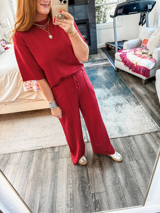 Everyday Luxe Lounge Pants - Red