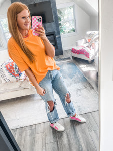 Palmer Boyfriend Tee - Orange