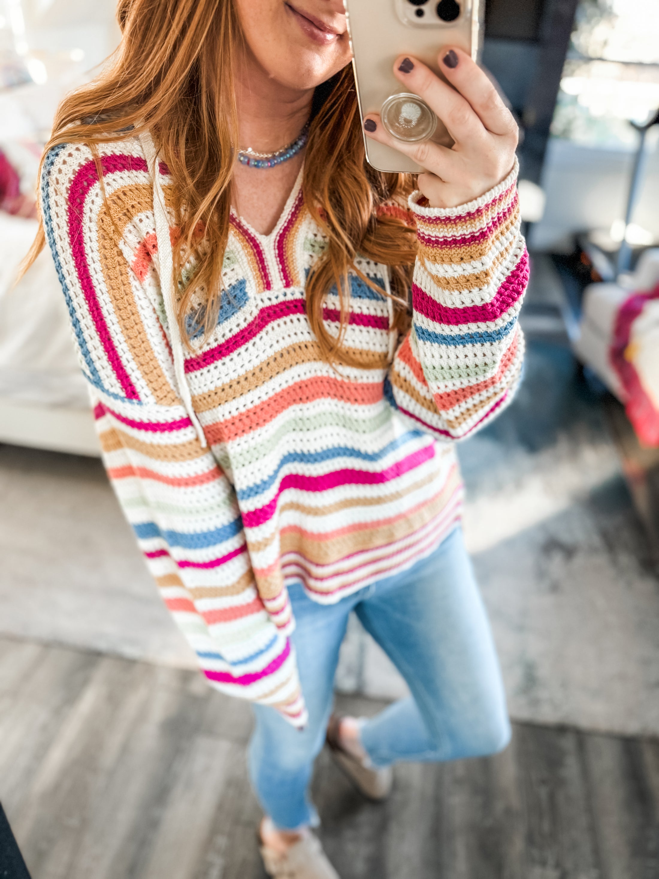 Jess Multicolor Knit Hoodie