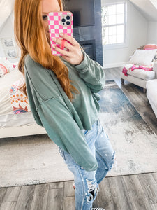 The Rayna Pullover - gray green