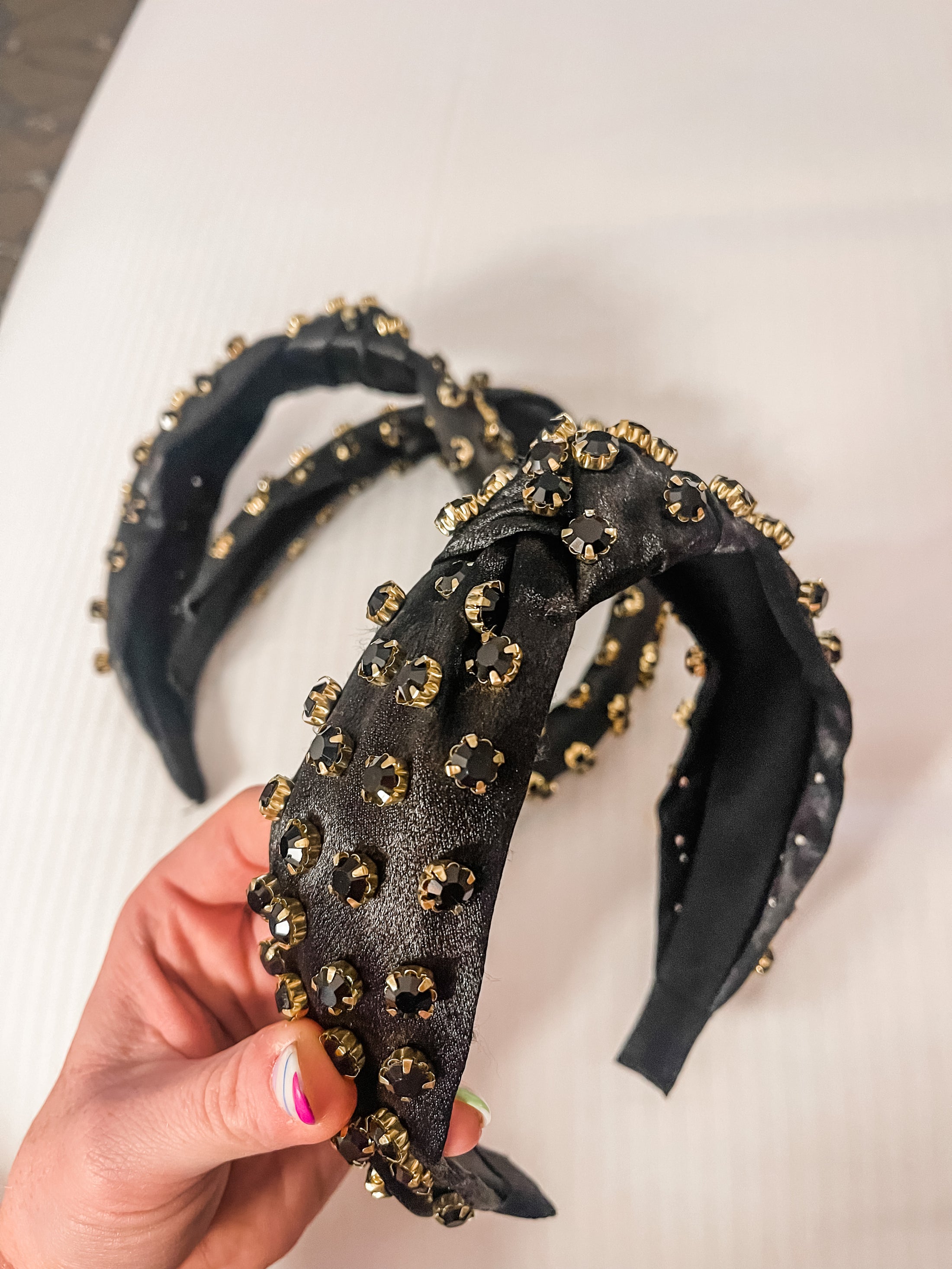 Black + Gold Bejeweled Headbands