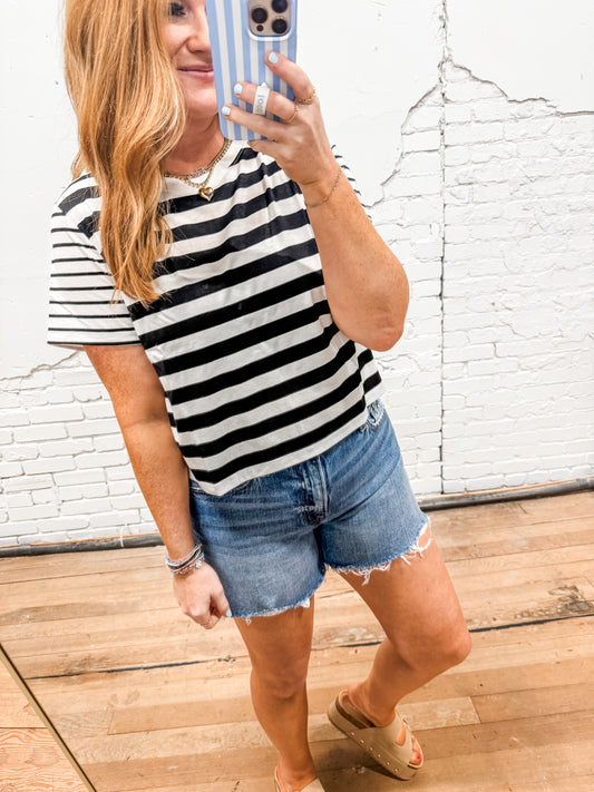 Jordan Striped Top - Black/White
