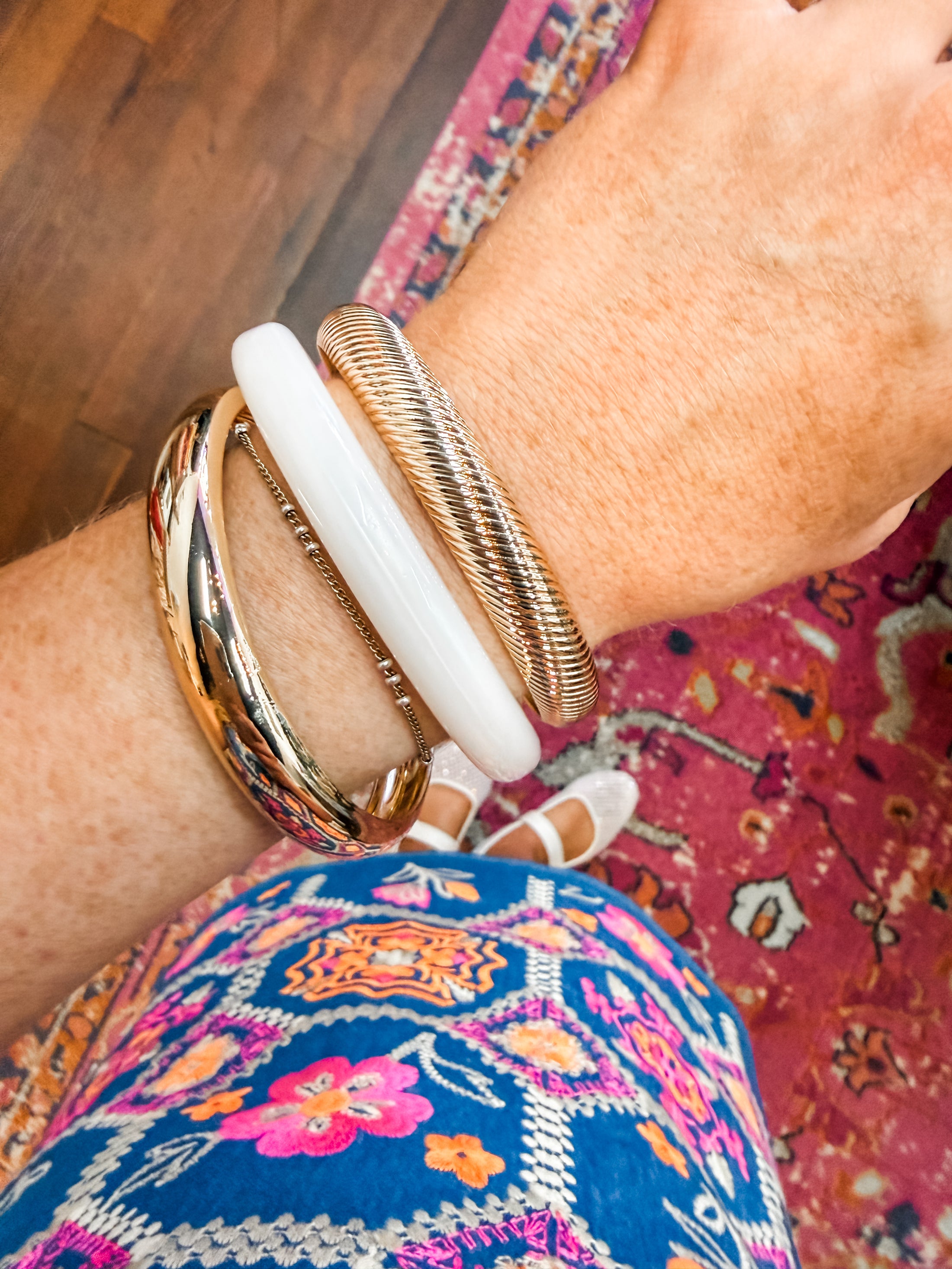 Gold + Ivory Bangle Set