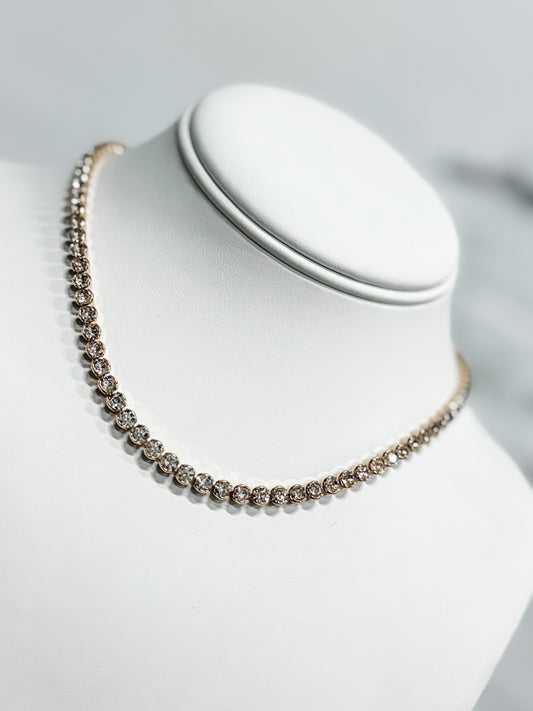 Crown Karat Tennis Necklace