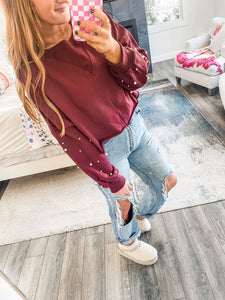 Piper Pearl Top - Maroon