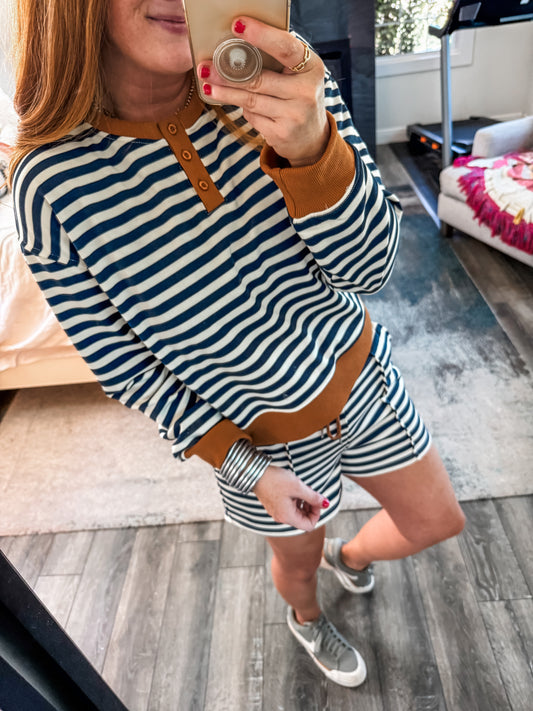 Kaylee Striped Sweatshorts