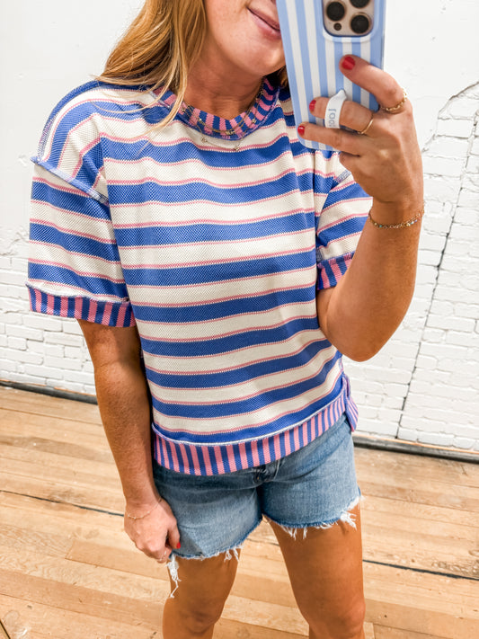Lila Striped Top - Lavender