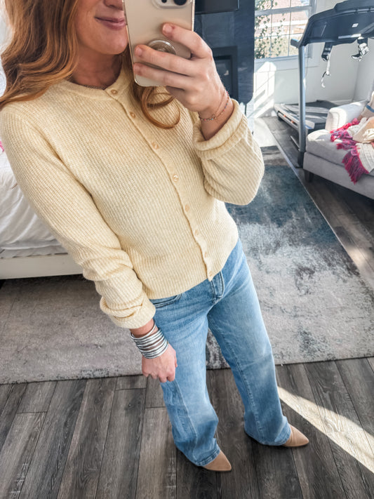 Z Supply Medina Ribbed Cardigan - Custard