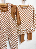 Load image into Gallery viewer, Rust Checkered Overalls + Bodysuit
