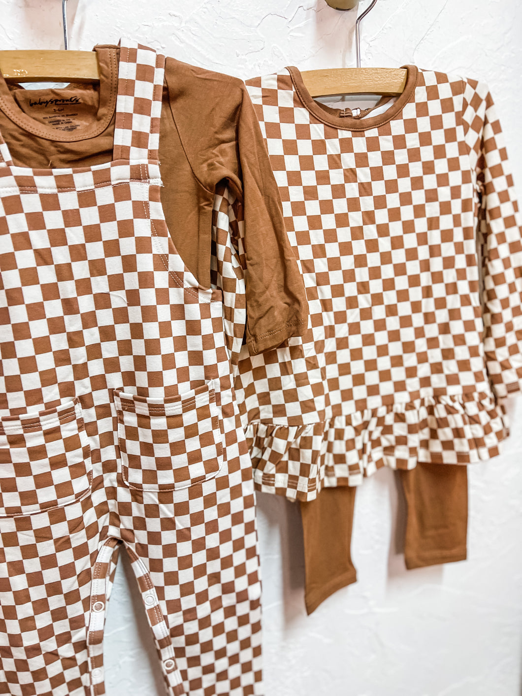 Rust Checkered Overalls + Bodysuit