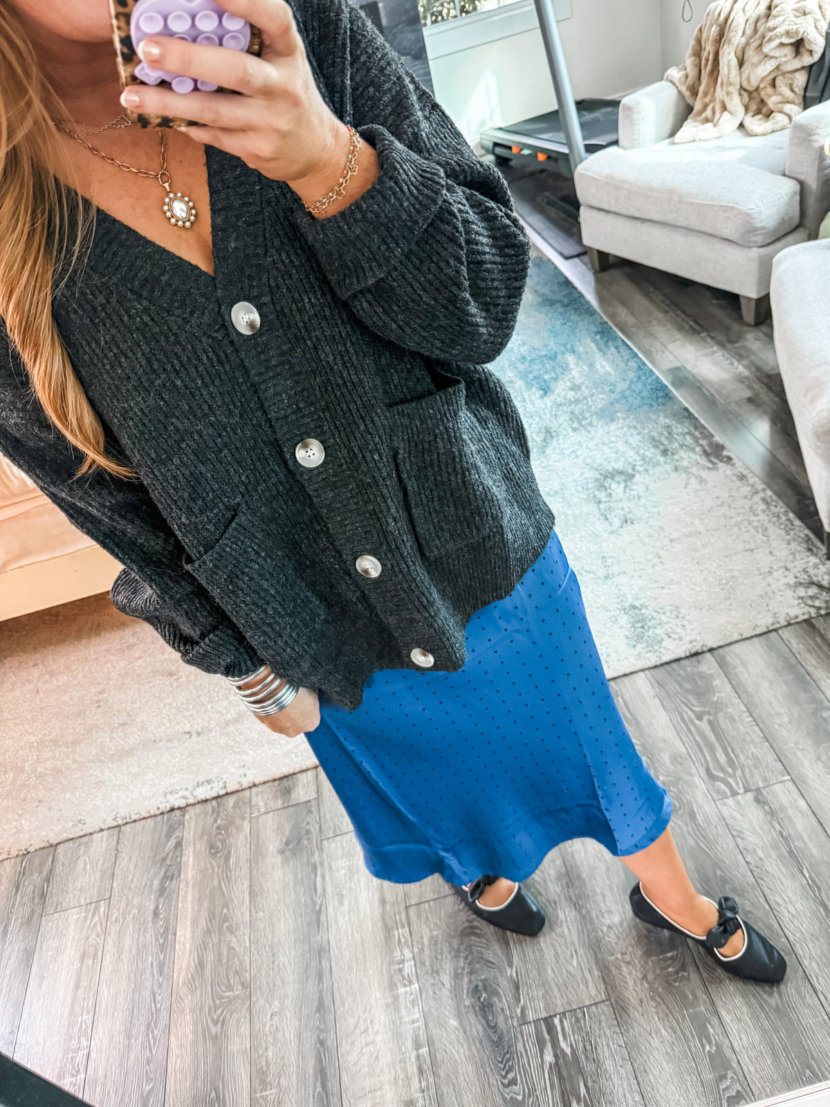 Callie Oversized Cardigan - Charcoal