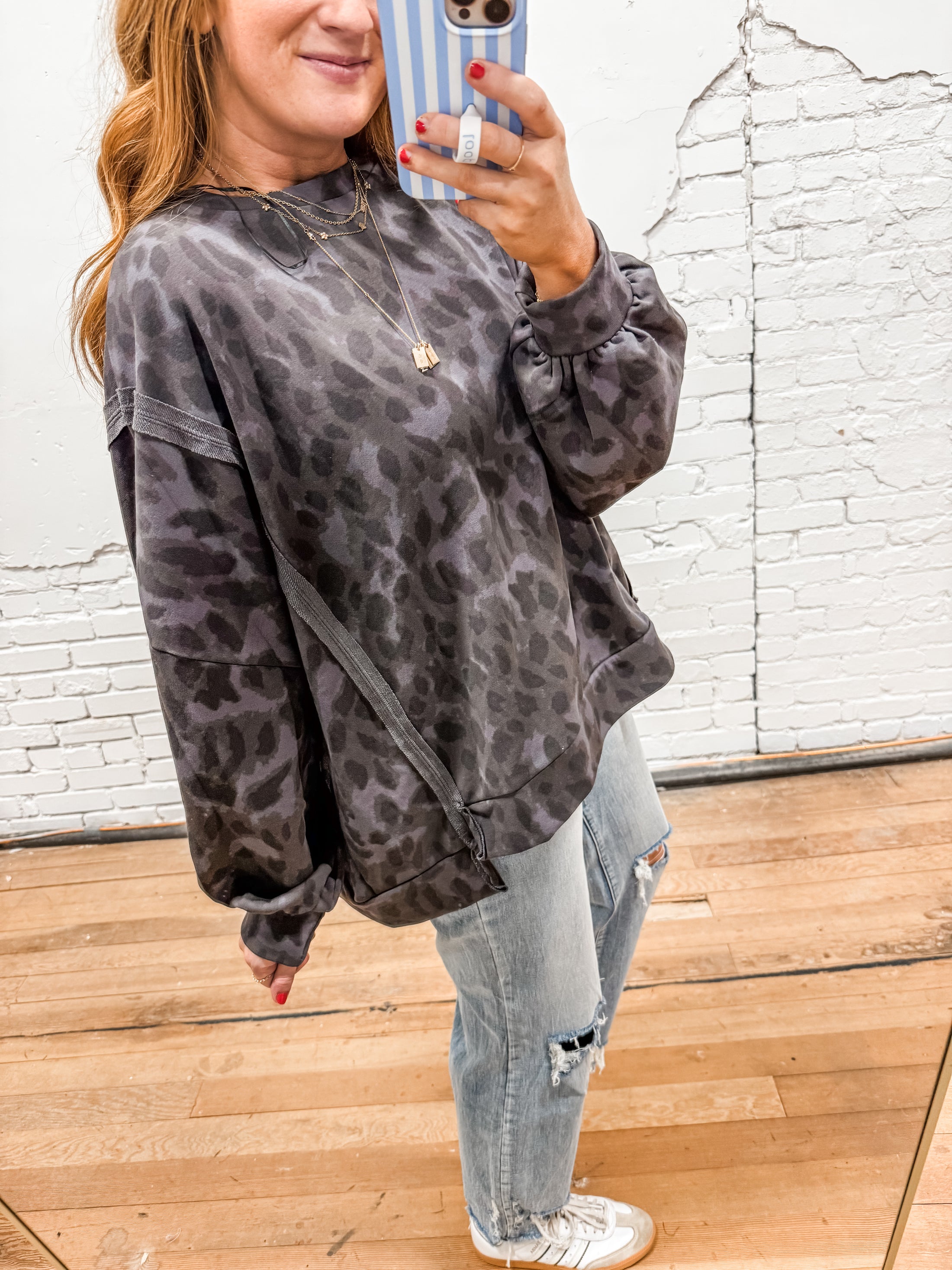 Zane Leopard Pullover