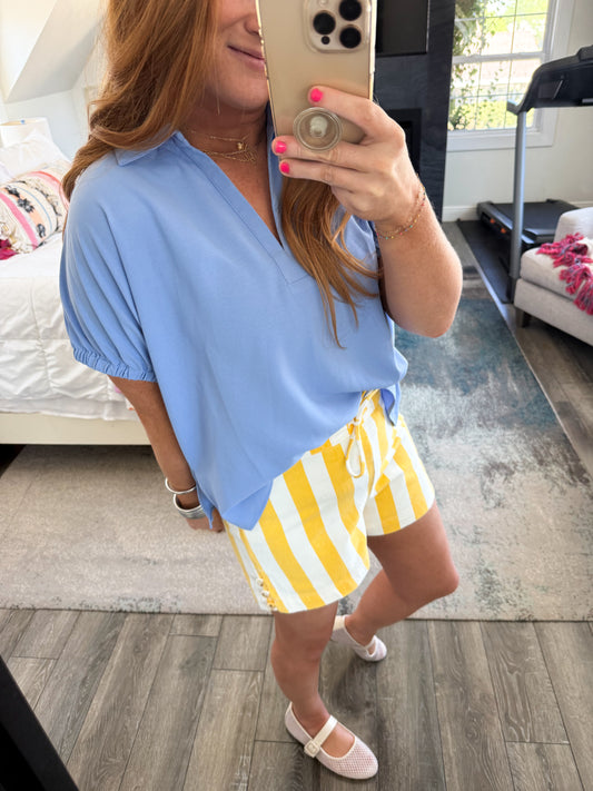 Lemon Striped Shorts