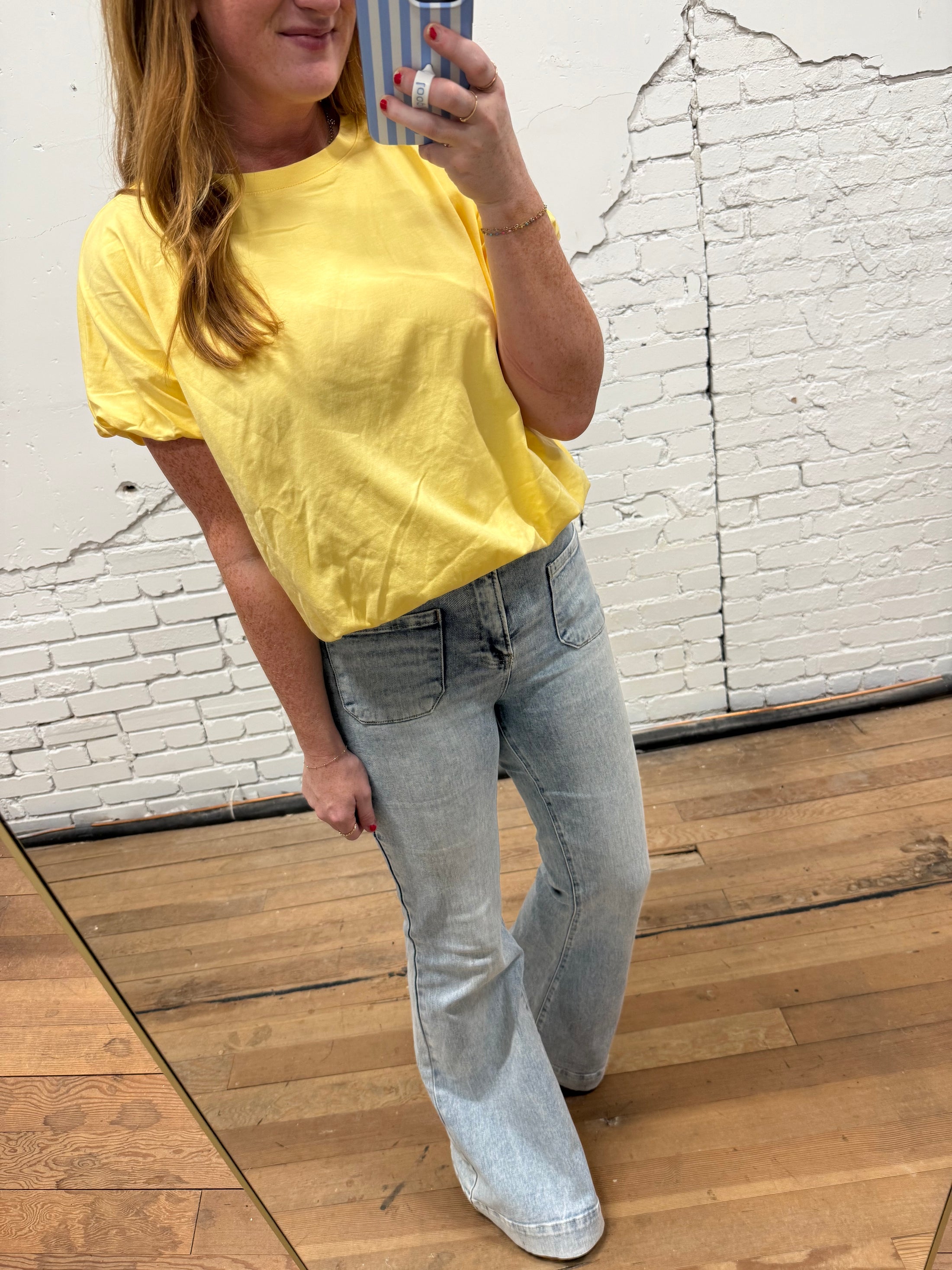 Milo Bubble Hem Top - Yellow
