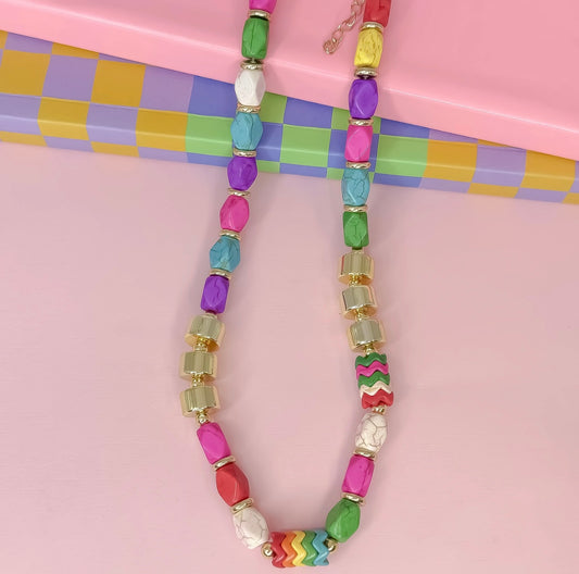 Color Party Gold Necklace